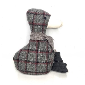 Tartan Duck Door Stop 25cm