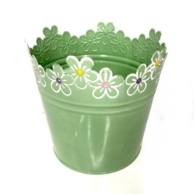 Green Pastel Daisy Planter 16cm