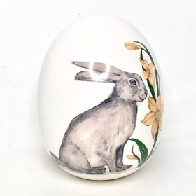 Egg Shape Easter Ornament Large Hare 16cm