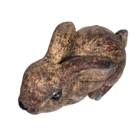 Brown Cement Rabbit Garden Ornament 16cm