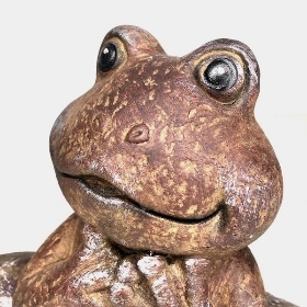 Brown Cement Frog Garden Ornament 18cm