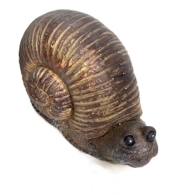 Brown Cement Snail Garden Ornament 17cm