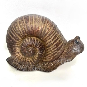 Brown Cement Snail Garden Ornament 17cm