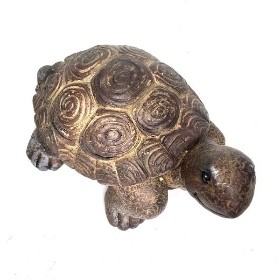 Brown Cement Tortoise Garden Ornament 18cm