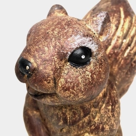 Brown Cement Squirrel Garden Ornament 15cm