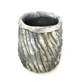 Grey Granite Twist Vase 17cm