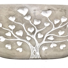 Grey Love Tree Trough 20cm