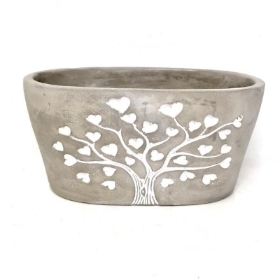 Grey Love Tree Trough 20cm