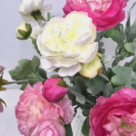 Pink & White Darcy Ranunculus Arrangement 48cm