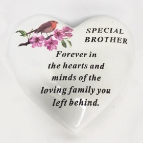 Special Brother Robin Ivory Heart 15cm