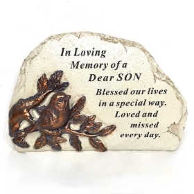 In Loving Memory Son Bird Plaque 14cm