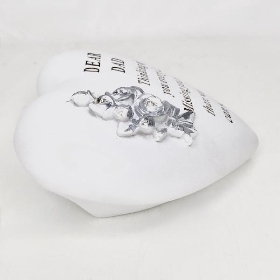 Dear Dad Silver Roses Heart 13cm