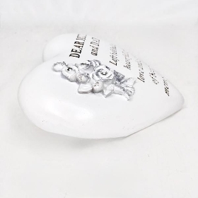 Dear Mum & Dad Silver Roses Heart 13cm