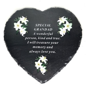 Special Grandad Heart Slate 20cm