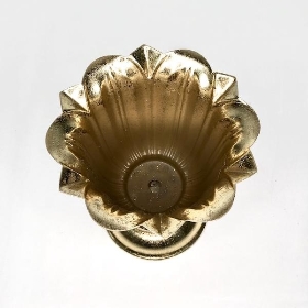 Gold Metal Scalloped Urn 15cm