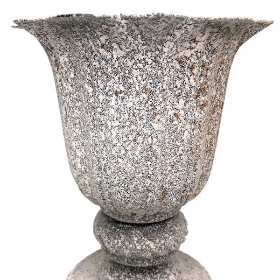 Rustic Metal Scalloped Urn 15cm