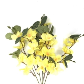 Yellow Blossom & Eucalyptus Bush 34cm