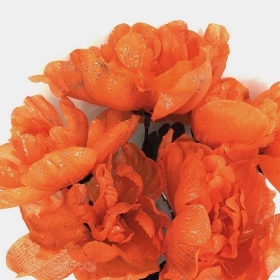 Orange Glittered Rose Bush 35cm