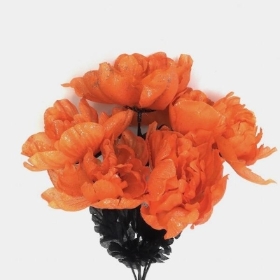 Orange Glittered Rose Bush 35cm