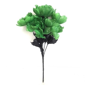 Green Glittered Rose Bush 35cm