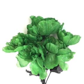 Green Glittered Rose Bush 35cm