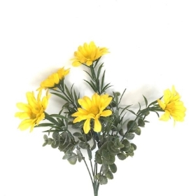 Yellow Daisy & Eucalyptus Bush 38cm