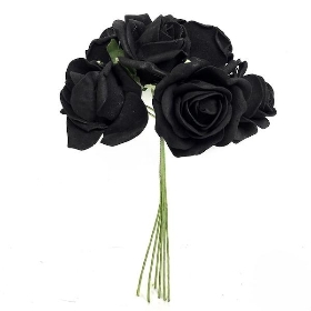 Foam Rose Black 22cm