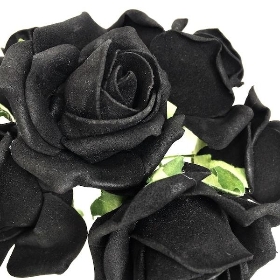 Foam Rose Black 22cm