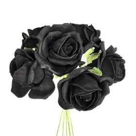 Foam Rose Black 22cm