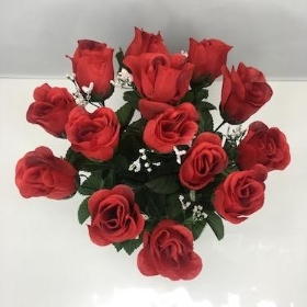 Red Rosebud Grave Pot