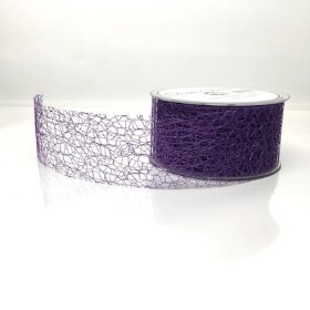 Purple Deco Web Ribbon 50mm