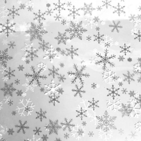 Silver and White Snowflake Cellophane 100m