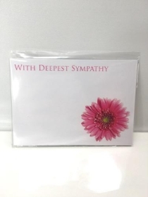 Pink Deepest Sympathy Florist Cards x 6
