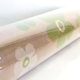 Kraft Paper Green White Fleur 125m