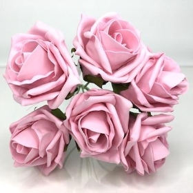 Baby Pink Foam Rose 6cm x6