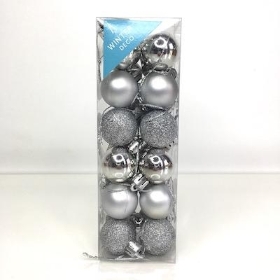 Silver Bauble 3cm x 24