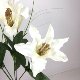 Ivory Christmas Lily Bush 34cm