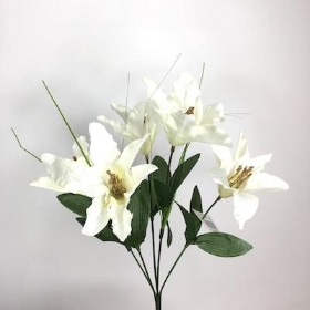 Ivory Christmas Lily Bush 34cm