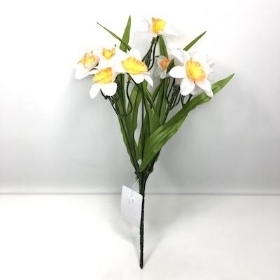 Ivory And Orange Mini Daffodil Bush 31cm