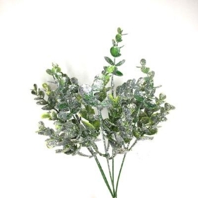 Silver Glitter Eucalyptus Bush 35cm