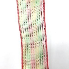 Red Gold Green Deco Mesh Ribbon 63mm