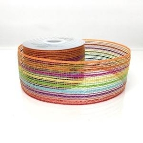 Rainbow Deco Mesh Ribbon 63mm