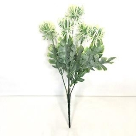 Ivory Thistle Bush 31cm