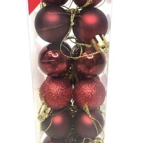 Burgundy Bauble 3cm x 24