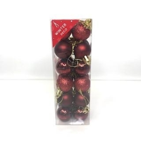 Burgundy Bauble 3cm x 24