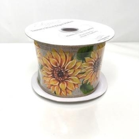 Sunflower Natural Hessian Ribbon 9.1m