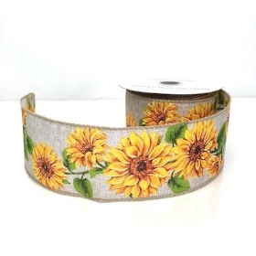 Sunflower Natural Hessian Ribbon 9.1m