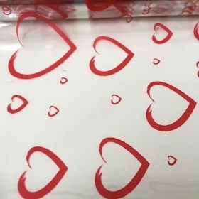 Large Red Hearts Cellophane 100m