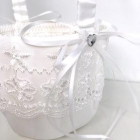 Ivory Lace Flower Girl Bag 23cm