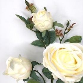 Cream Rosebud Spray 75cm